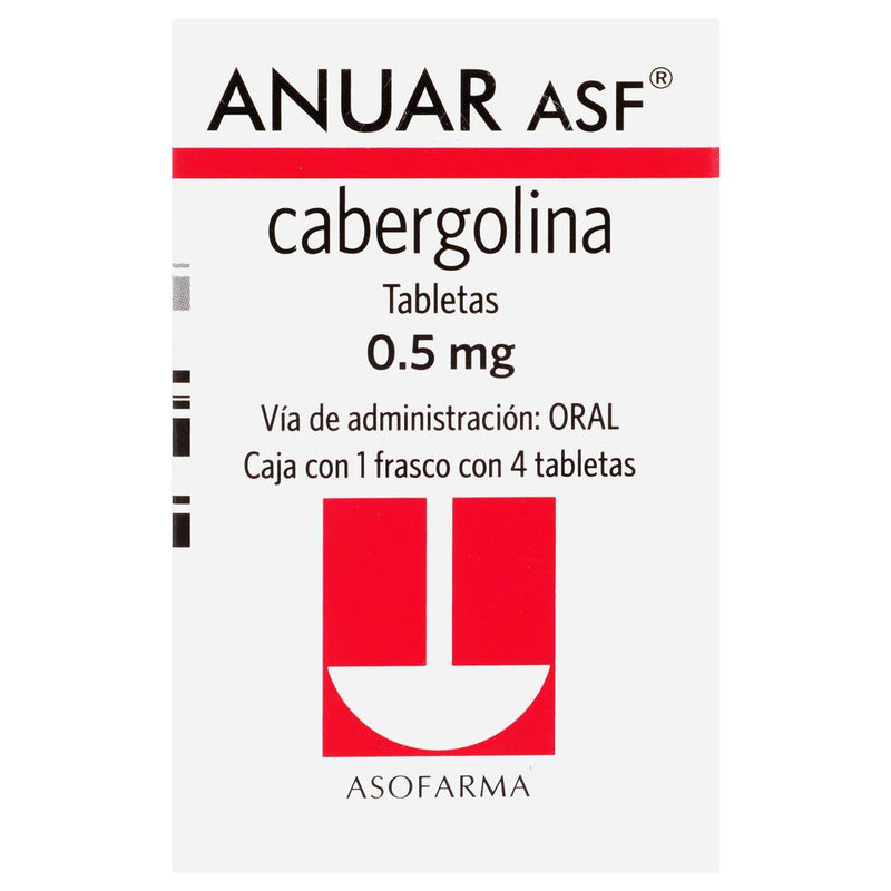 Anuar 0.5Mg Con 4 Tabletas (Cabergolina) - WeCare Pharma