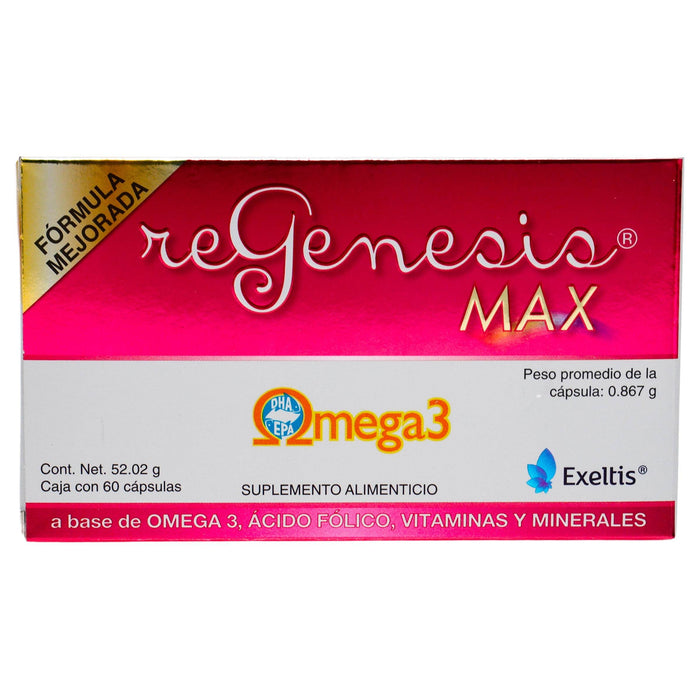 Regenesis Max 26.01G Con 60 Capsulas (Omega 3/Acido Folico/Vitaminas/Minerales) - WeCare Pharma