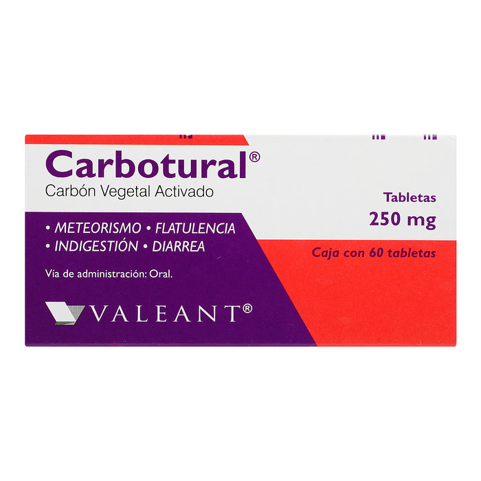 Carbotural 250Mg Con 60 Tabletas (Carbon Activado) 1 - 7501122961413