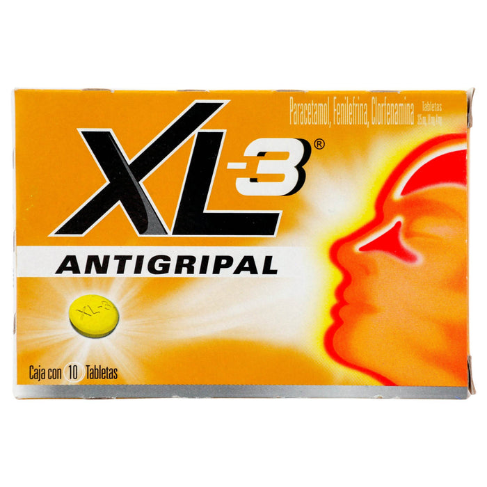 Xl-3 325Mg/10Mg/4Mg Con 10 Tabletas (Paracetamol/Fenilefrina/Clorfenamina) - WeCare Pharma
