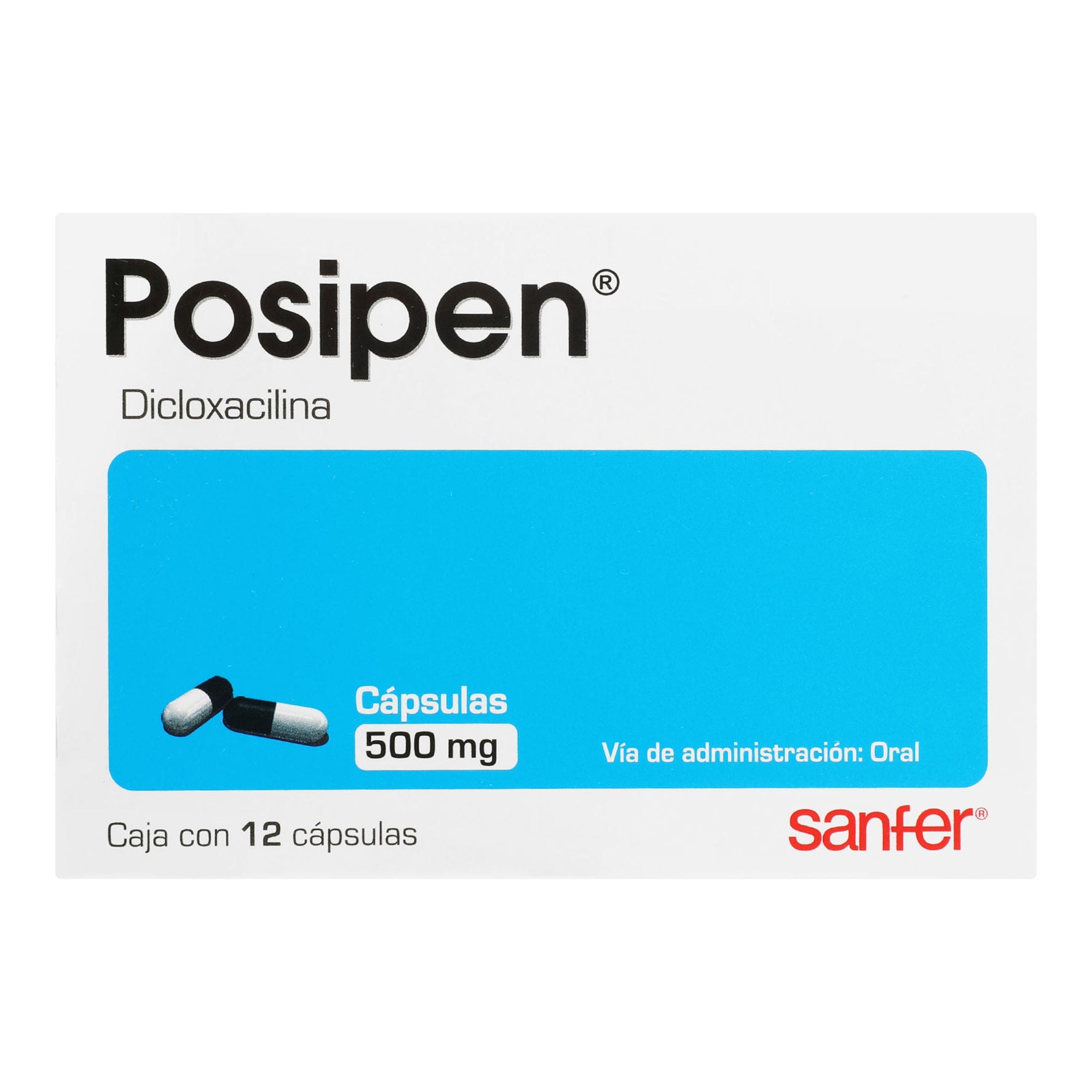 Posipen 500Mg Con 12 Capsulas (Dicloxacilina) 1 - 7501070634810