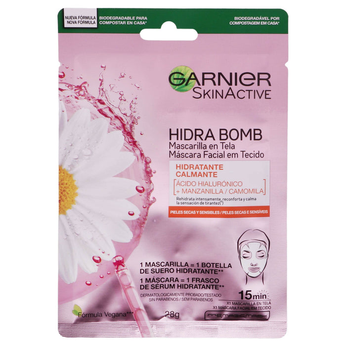 Mascarilla Tela Garnier Hidra-Bomb Manzanilla + ácido Hialurónico Con 1 - WeCare Pharma