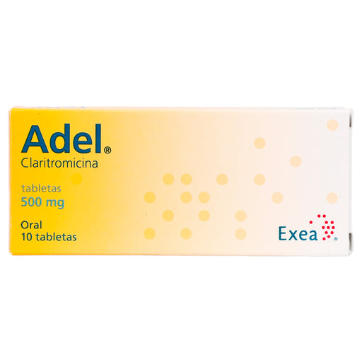 Adel 500Mg Con 10 Tabletas (Claritromicina) 1 - 7501314701926