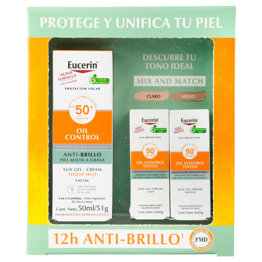 Eucerin Kit Toque Seco Fps50 50Ml+ 2 Mini Fps50 Medio Y Claro - WeCare Pharma