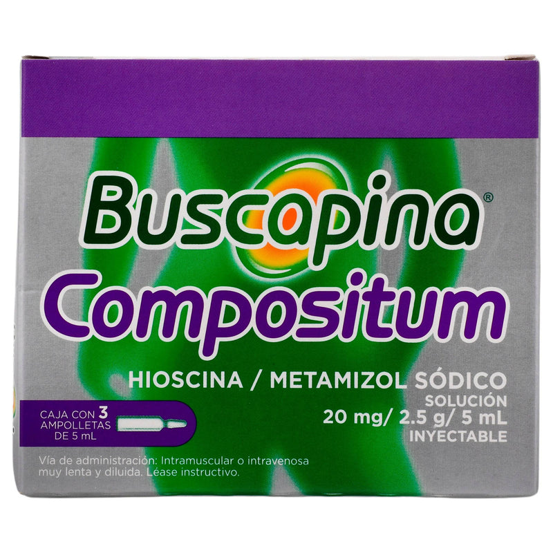 Buscapina Compositum 20Mg/2.5G/5Ml Con 3 Ampulas (Hioscina/Metamizol) - WeCare Pharma