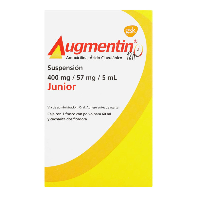 Augmentin 12H Jr Suspensión 400Mg/57Mg/5Ml 60Ml (Amoxicilina/Clavulanato) - WeCare Pharma