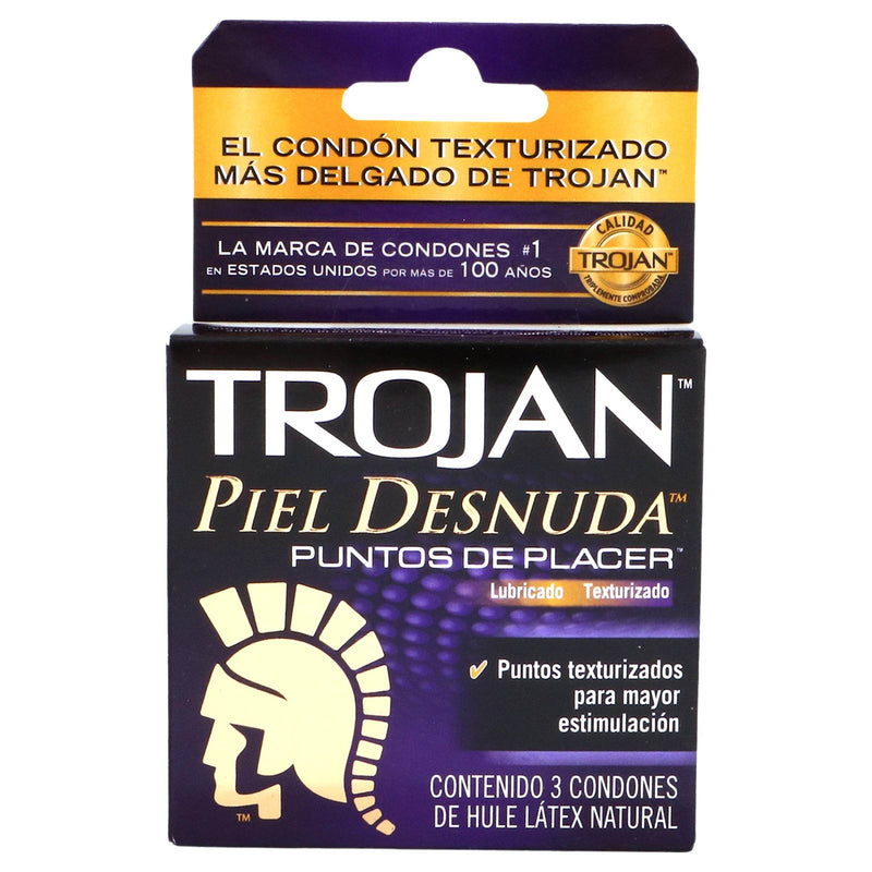 Condón Trojan Piel Desnuda Puntos De Placer Con 3 - WeCare Pharma