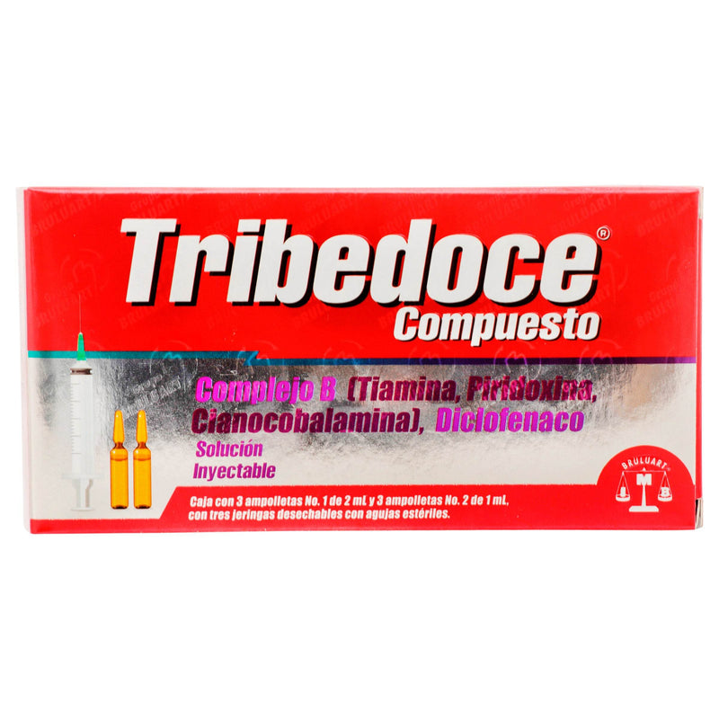 Tribedoce Compound 100Mg/75Mg with 3 Ampoules (B Complex/Diclofenac) — WeCare Pharma