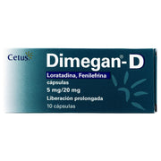 Dimegan D 5Mg/20Mg Con 10 Capsulas (Loratadina-Fenilefrina) - WeCare Pharma