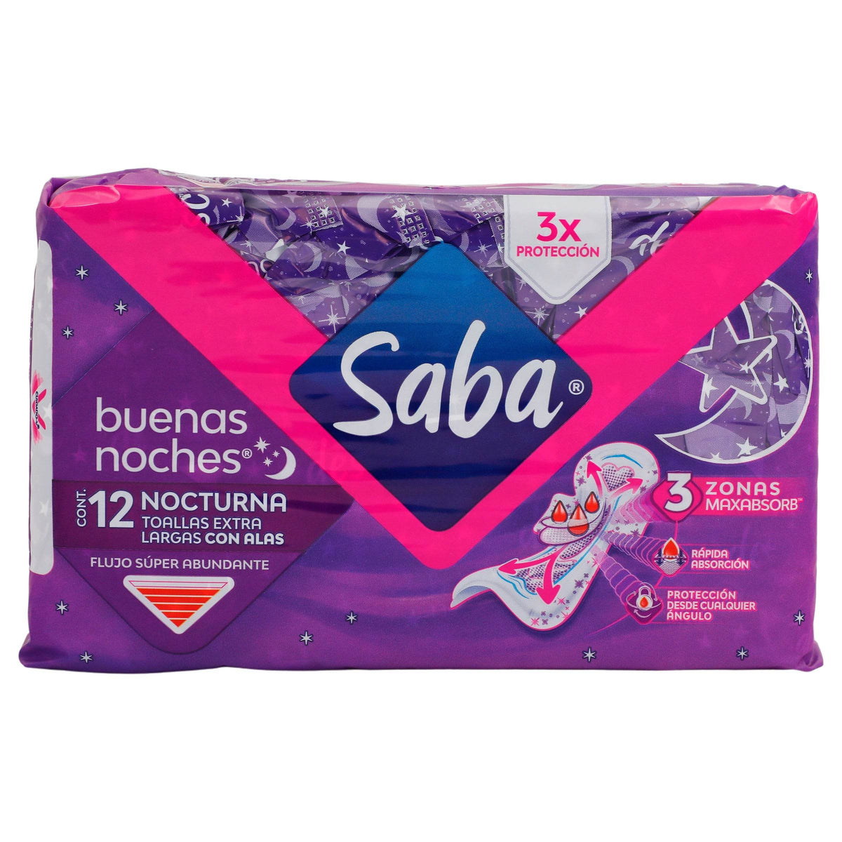 Saba Goodnights Long Pads with 12 — WeCare Pharma