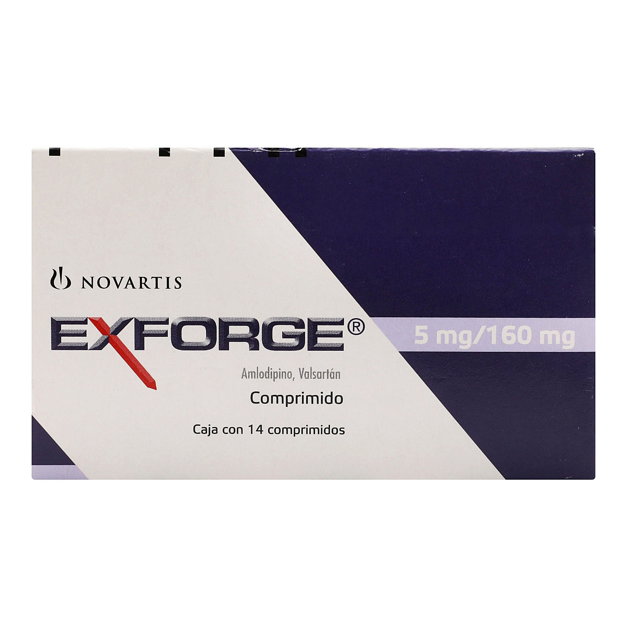 Exforge 5Mg/160Mg Con 14 Comprimidos (Amlodipino/Valsartan) 1 - 7501094916701