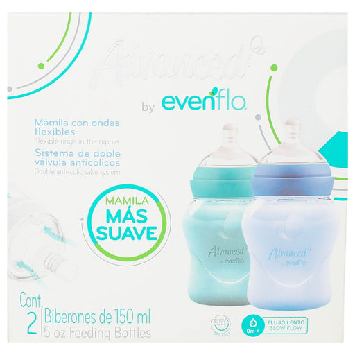 Biberon Advanced Flujo Lento 5Oz Con 2 Piezas Evenflo - WeCare Pharma