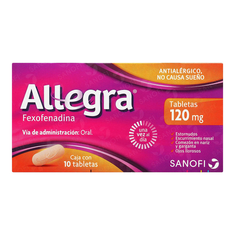 Allegra 120Mg Con 10 Tabletas (Fexofenadina) - WeCare Pharma