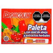 Broncolin Paleta 10G Con 10 Miel-Cereza (Miel Y Extractos Herbales) - WeCare Pharma