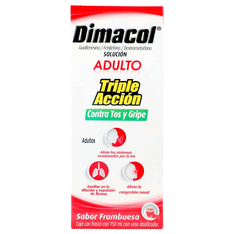 Dimacol Ad Solución 2G/100Mg/200Mg/100Ml 150Ml (Guaifesina/Fenilefrina/Dextrometorfano) - WeCare Pharma