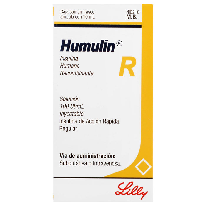 Humulin R Frasco 100Unid/Ml 10Ml Ampulas (Insulina Humana Recombinante ...