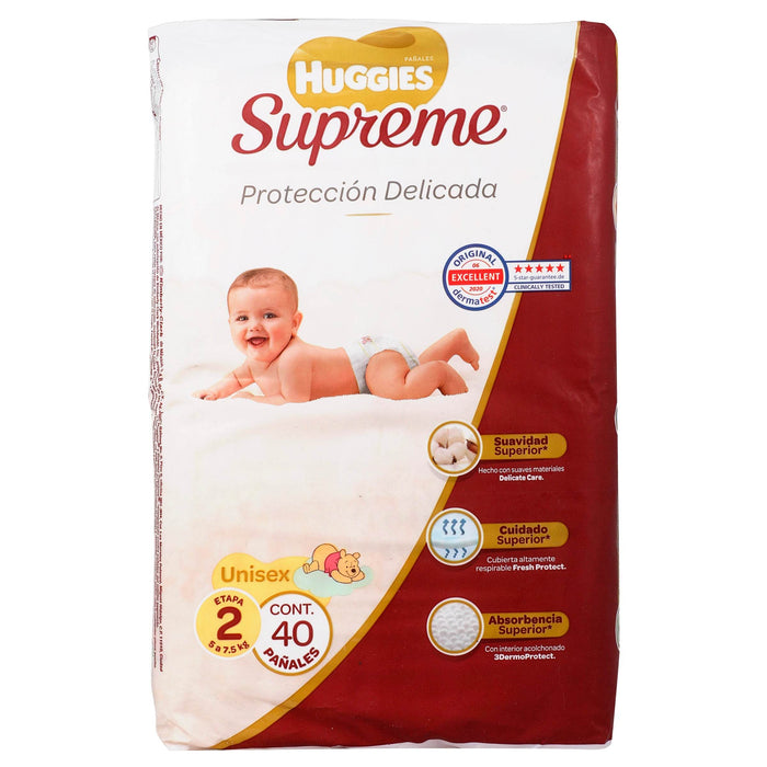 Pañal Huggies Supreme Unisex Etapa 2 Con 40 - WeCare Pharma