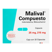 Malival Compuesto 25Mg/215Mg Con 32 Capsulas (Indometacina) - WeCare Pharma