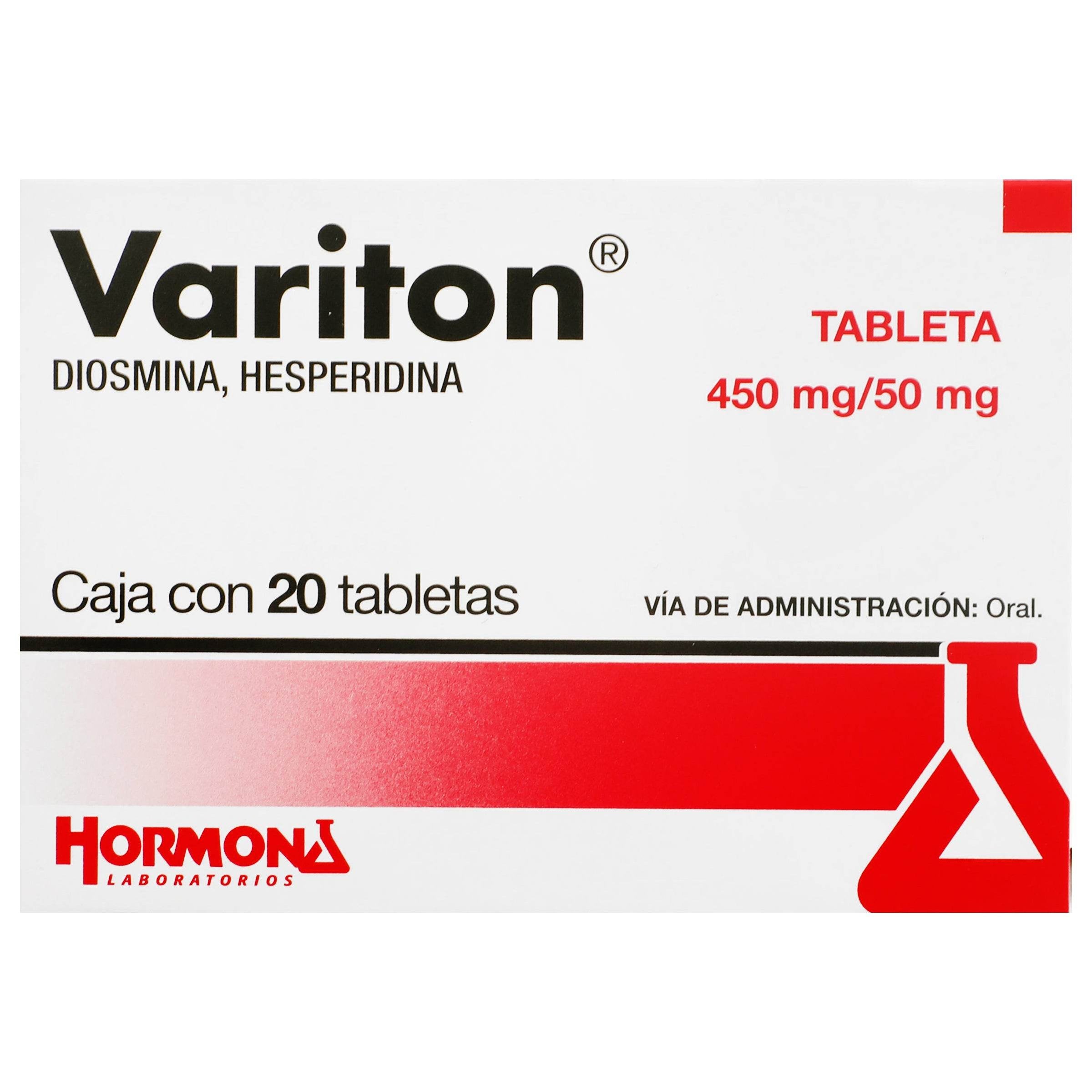 Variton 450Mg/50Mg Con 20 Tabletas (Diosmina/Hesperidina) — WeCare Pharma