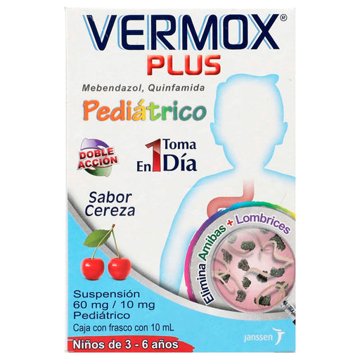 Vermox Plus Ped Suspensión 60Mg/10Mg 10Ml (Mebendazol/Quinfamida) - WeCare Pharma