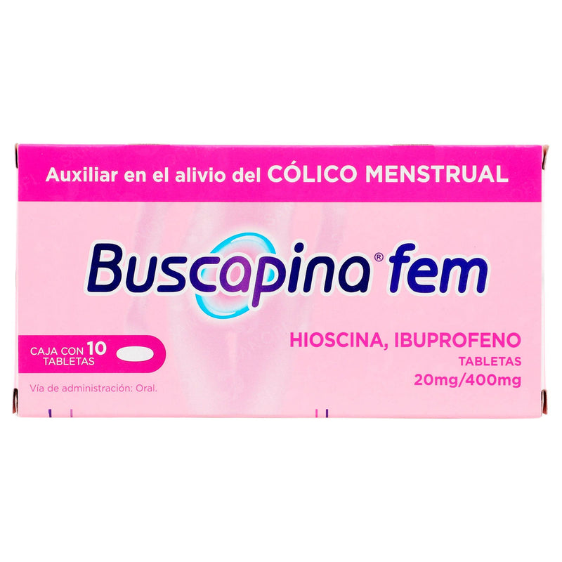 Buscapina Fem 20Mg/400Mg Con 10 Tabletas (Hioscina/Ibuprofeno) - WeCare Pharma
