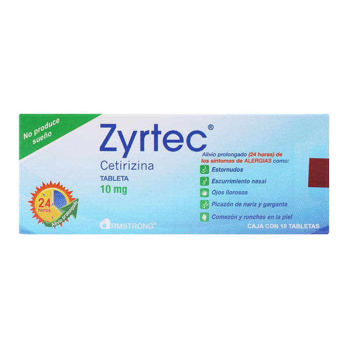 Zyrtec 10Mg Con 10 Tabletas (Cetirizina) 1 - 7501088507168