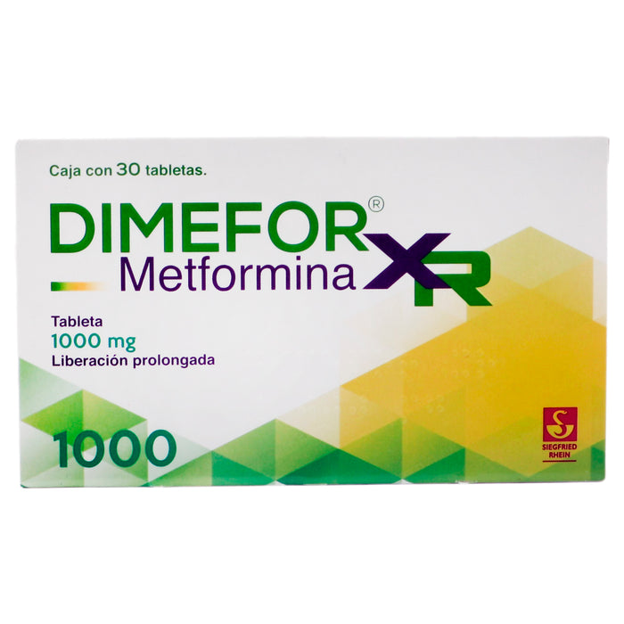 Dimefor Xr 1000Mg Con 30 Tabletas (Metformina) 1 - 7501300420862