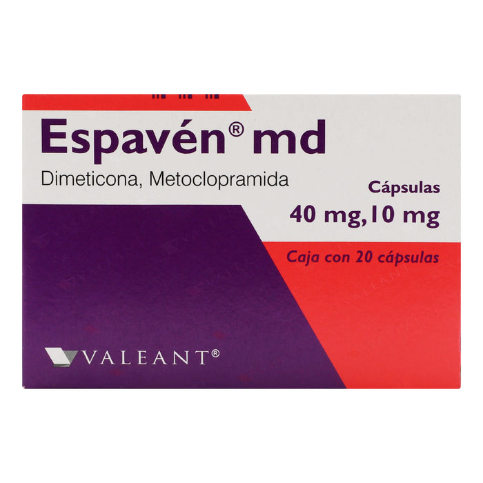 Espaven Md 40 Mg/10Mg Con 20 Capsulas (Simeticona/Metoclopramida) 1 - 7501122963103