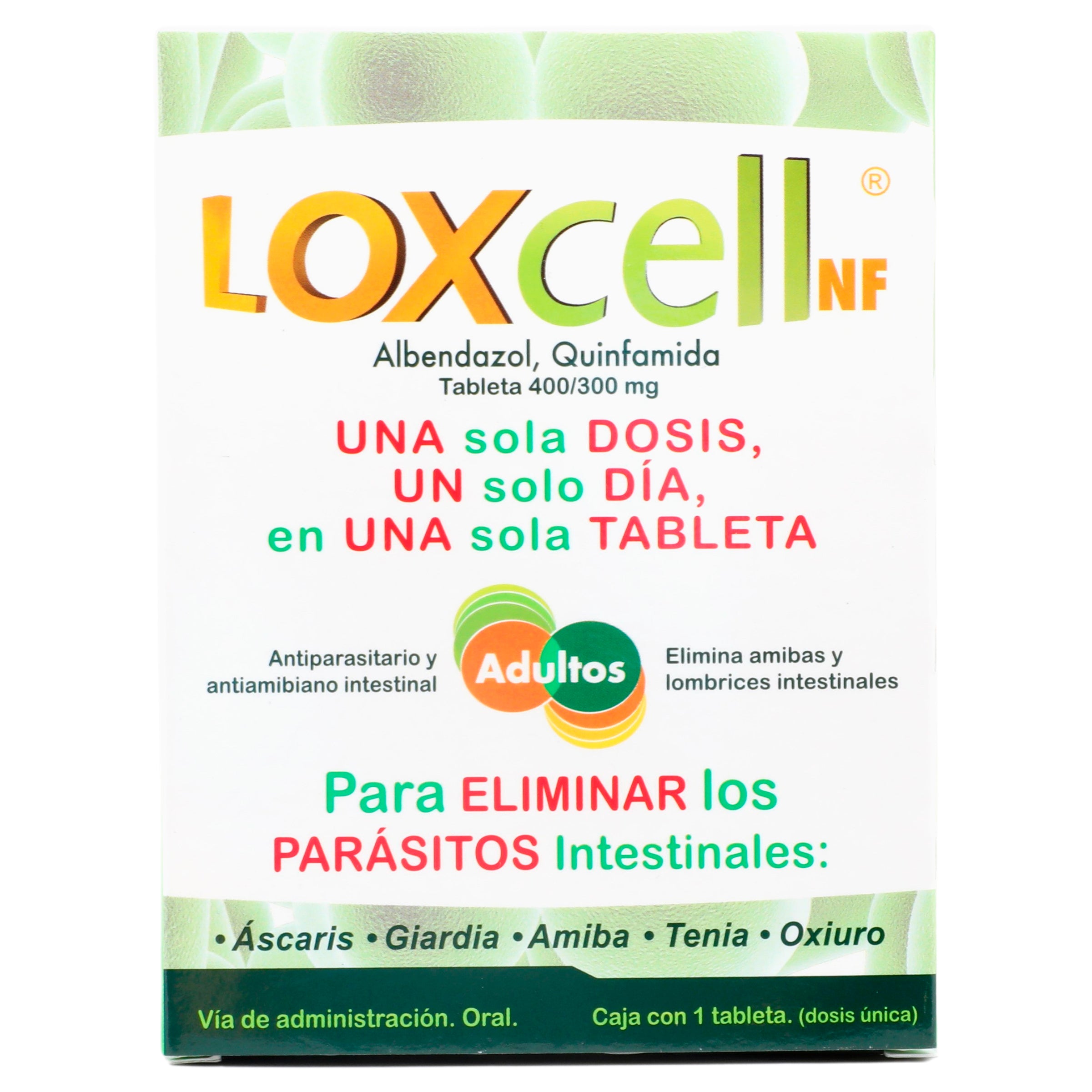 Loxcell Adulto 400Mg/300Mg Con 1 Tabletas (Albendazol/Quinfamida) 1 - 7502224227339