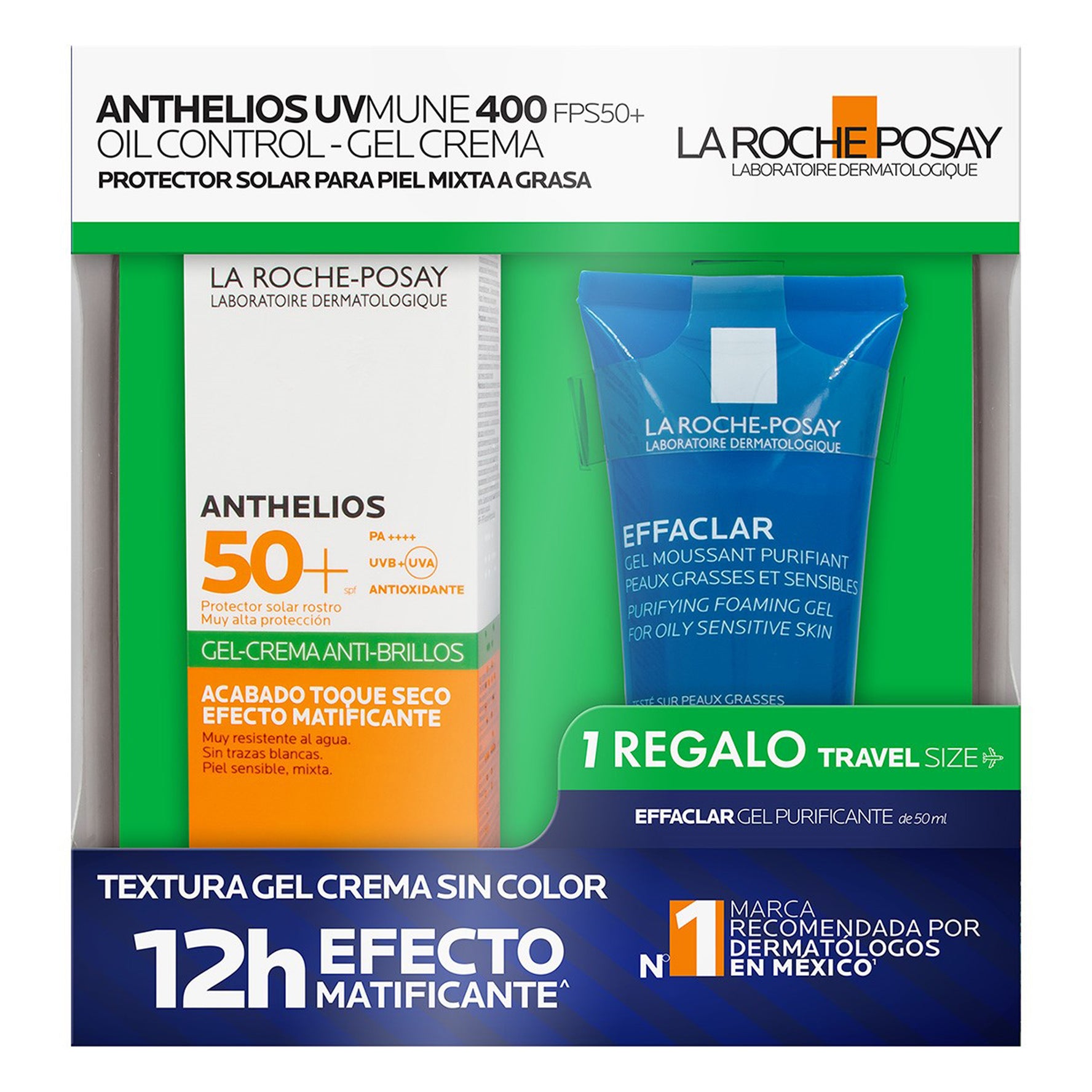 La Roche-Posay Kit Anthelios Uv Mune 400 Fps50 + Effaclar Gel Purificante Con 2 1 - 7509552935578