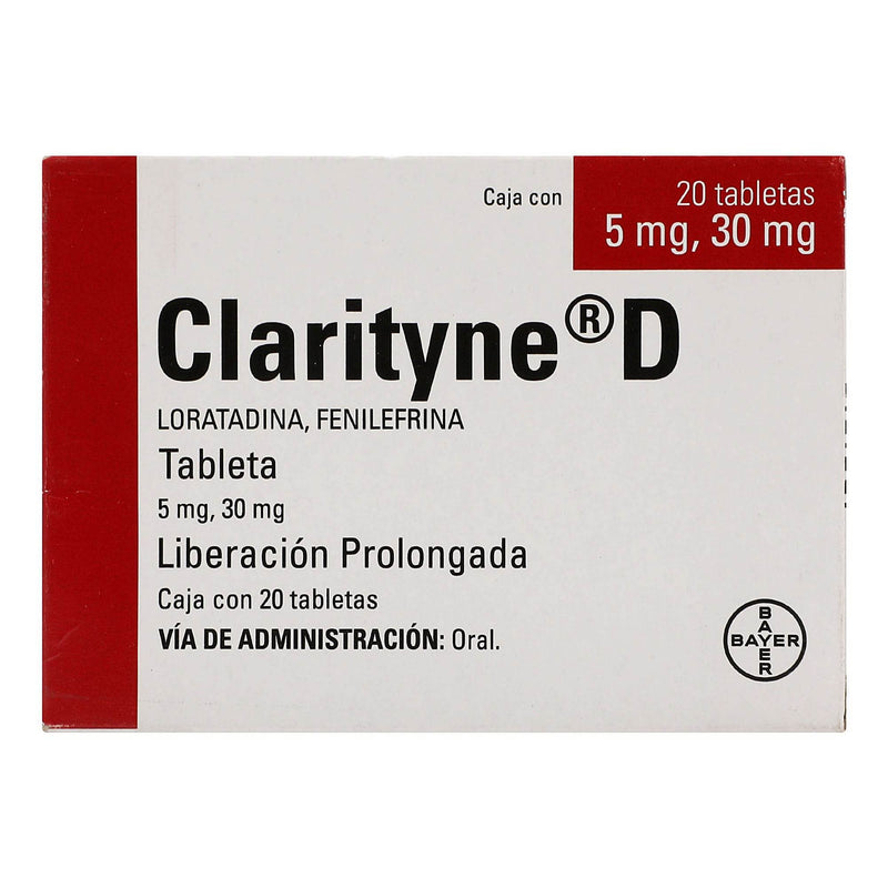 Clarityne-D 5Mg/30Mg Con 20 Tabletas (Loratadina/Fenilefrina) - WeCare Pharma