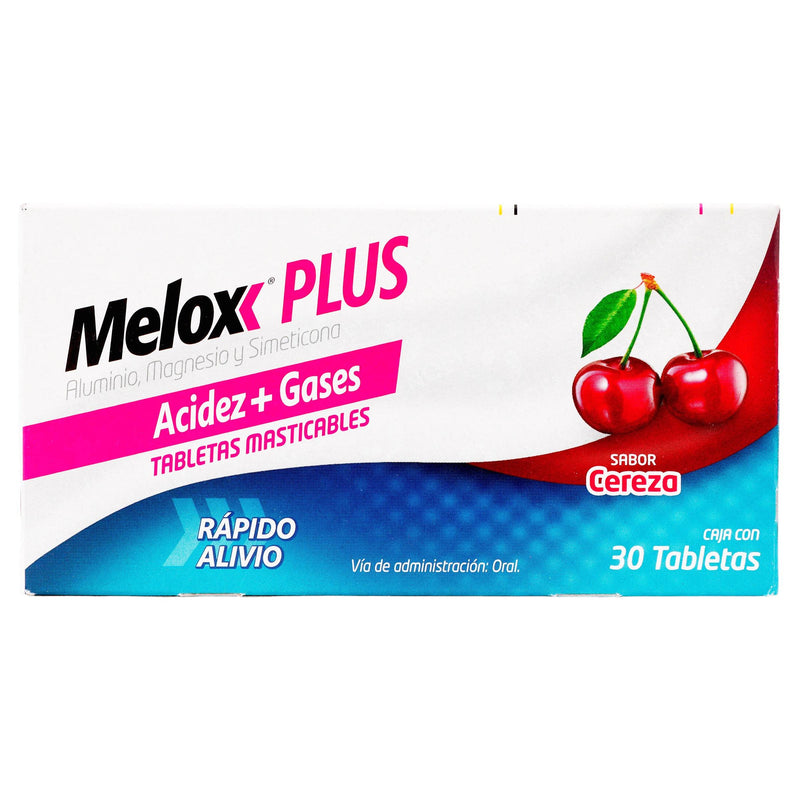 Melox Plus Mast 200Mg Con 30 Cereza Tabletas (Aluminio/Magnesio/Simeticona) - WeCare Pharma