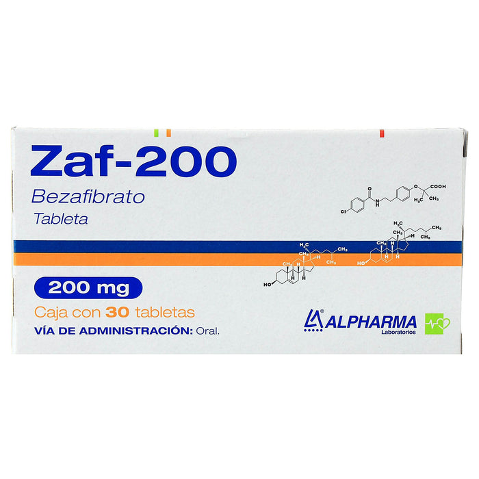 Zaf-200 (Bezafibrato) Tabletas 200Mg Con 30 - WeCare Pharma