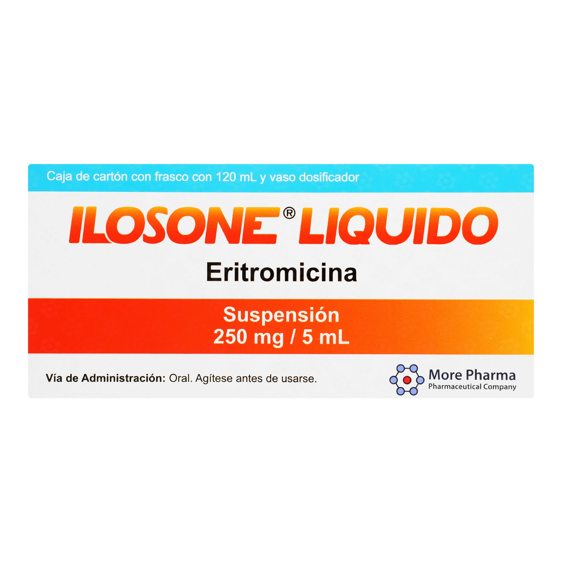 Ilosone Liquido Suspensión 250Mg/Ml Con 120Ml (Eritromicina) 1 - 7501082203202