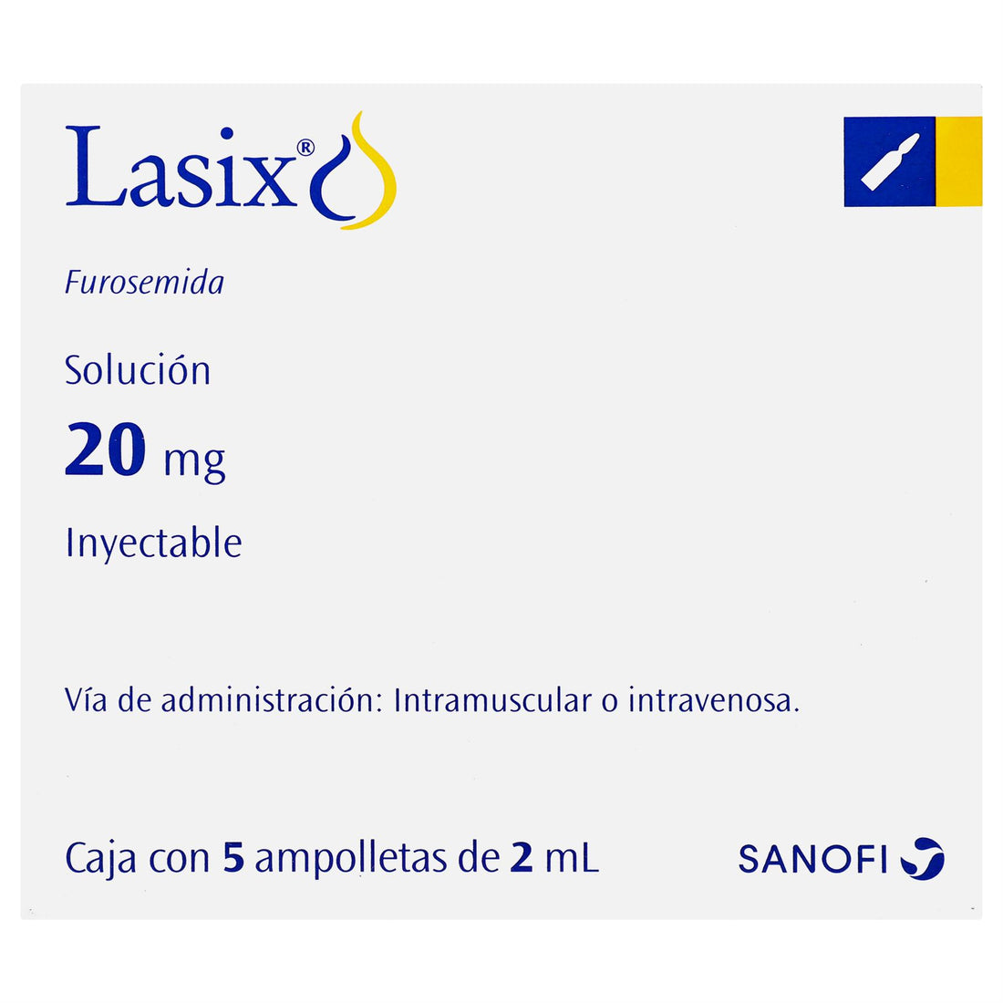 Lasix 20Mg Con 5 Ampulas (Furosemida) 1 - 7501165000186