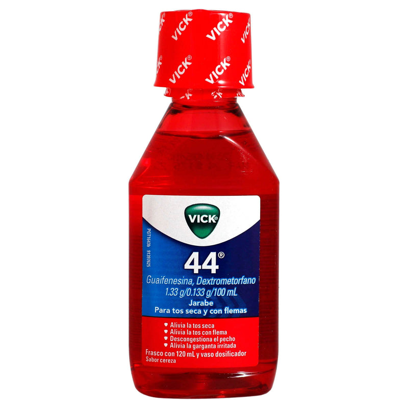 Vick 44 1.33G/0.133G/100Ml Jarabe 120Ml (Guaifrenesina/Dextrometorfano) - WeCare Pharma