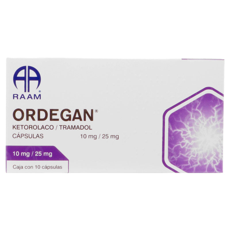 Ordegan 10Mg/25Mg Con 10 Capsulas (Ketorolaco/Tramadol) - WeCare Pharma