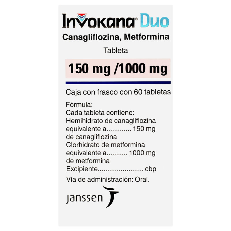 Invokana Duo 150Mg/1000Mg Con 60 Tabletas (Canagliflozina/Metformina) - WeCare Pharma