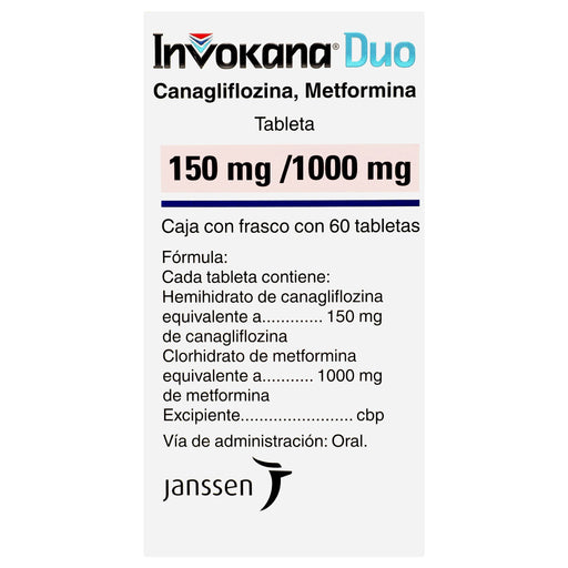 Invokana Duo 150Mg/1000Mg Con 60 Tabletas (Canagliflozina/Metformina) - WeCare Pharma