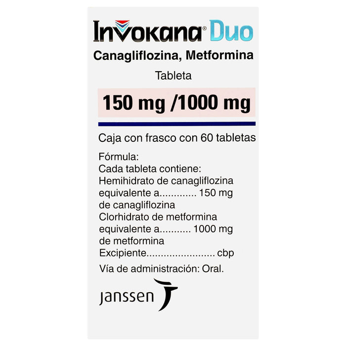 Invokana Duo 150Mg/1000Mg Con 60 Tabletas (Canagliflozina/Metformina) - WeCare Pharma