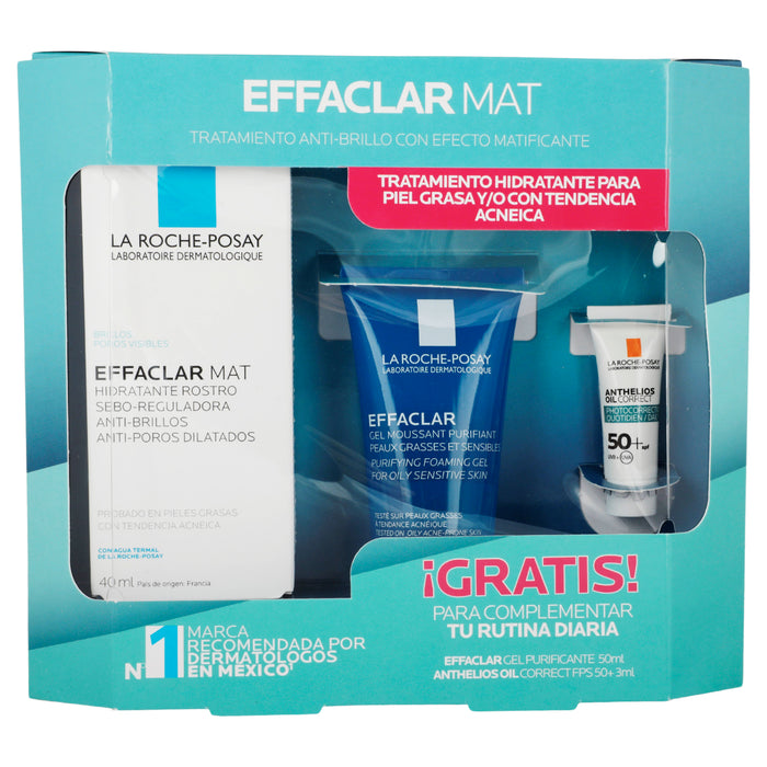 La Roche-P Effaclar Mat 40Ml+Effaclar Gel 50Ml+Toque Seco Fps50 Con Color 1 - 7509552880847