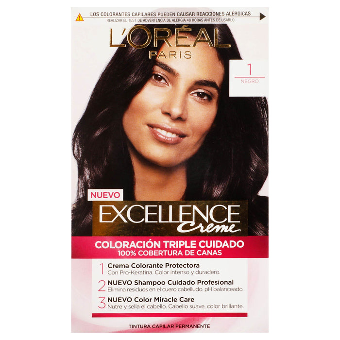 Tinte Loreal Excellence Negro 1 - WeCare Pharma