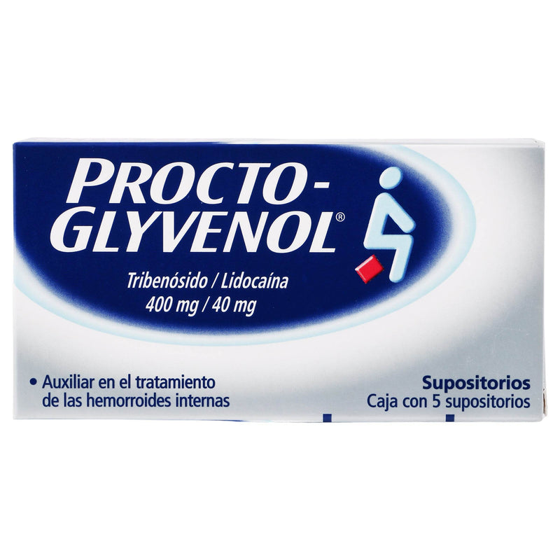 Procto-Glyvenol Supositorio 400/40Mg Con 5 (Tribenosido/Lidocaina) - WeCare Pharma