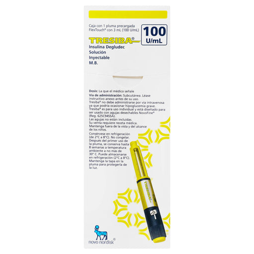 Tresiba Pluma 100Unid/Ml 3Ml Con 1 (Insulina Degludec) - WeCare Pharma