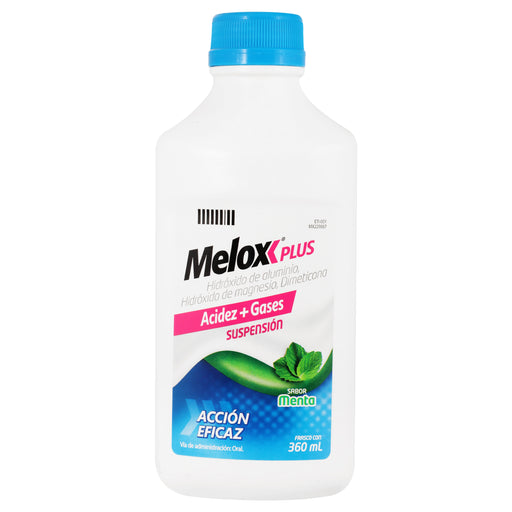 Melox Plus Suspensión 360Ml Menta (Aluminio/Magnesio/Dimeticona) 1 - 7501072310378