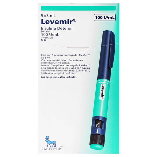Levemir Flexpen Pluma 100Unid 3Ml Con 5 (Insulina Determir) - WeCare Pharma