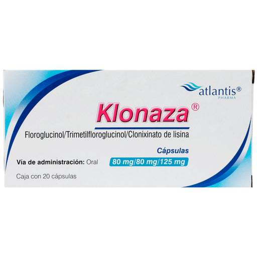 Klonaza 80Mg/80Mg/125Mg Con 20 Capsulas (Floroglucinol/Trimetilfloroglucinol/Clonixinato De Lisina) 1 - 7501471800029