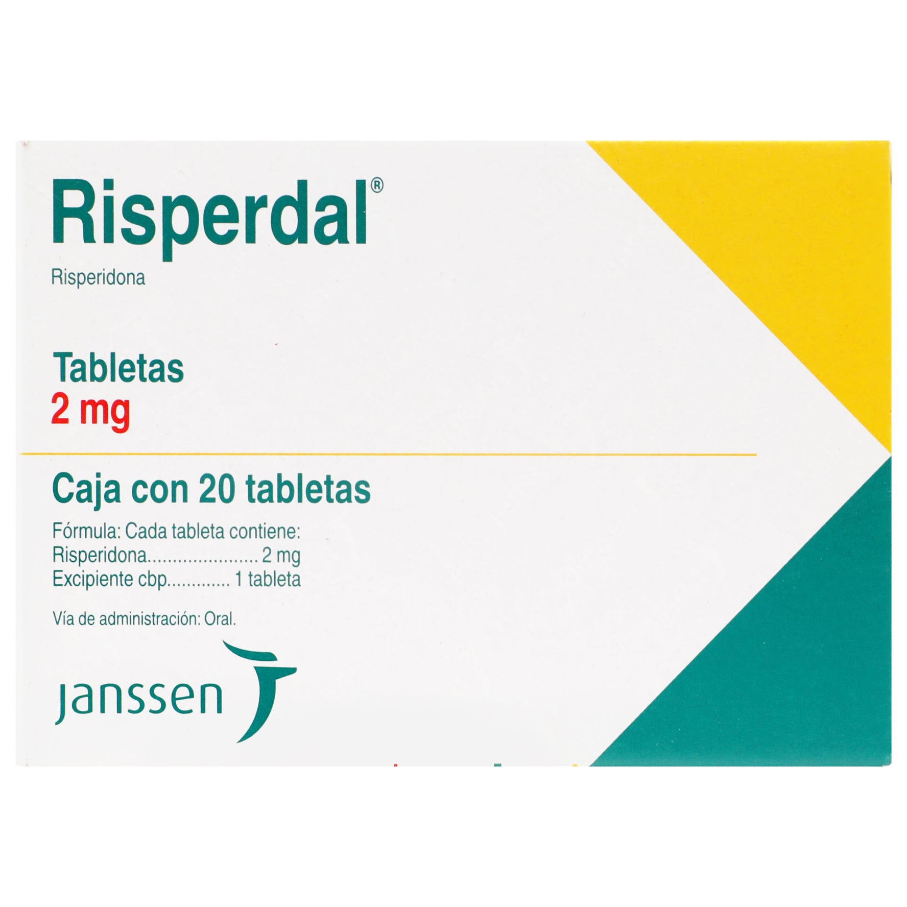 Risperdal 2Mg Con 20 Tabletas (Risperidona) 1 - 7501109901616