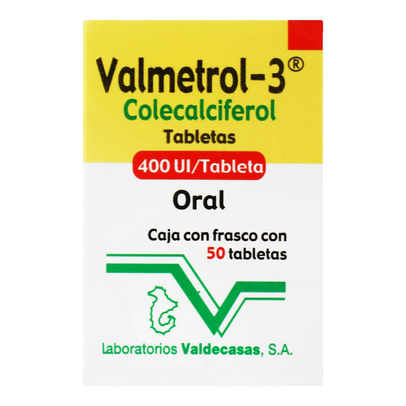 Valmetrol-3 400Unid Con 50 Tabletas (Colecalciferol) - WeCare Pharma