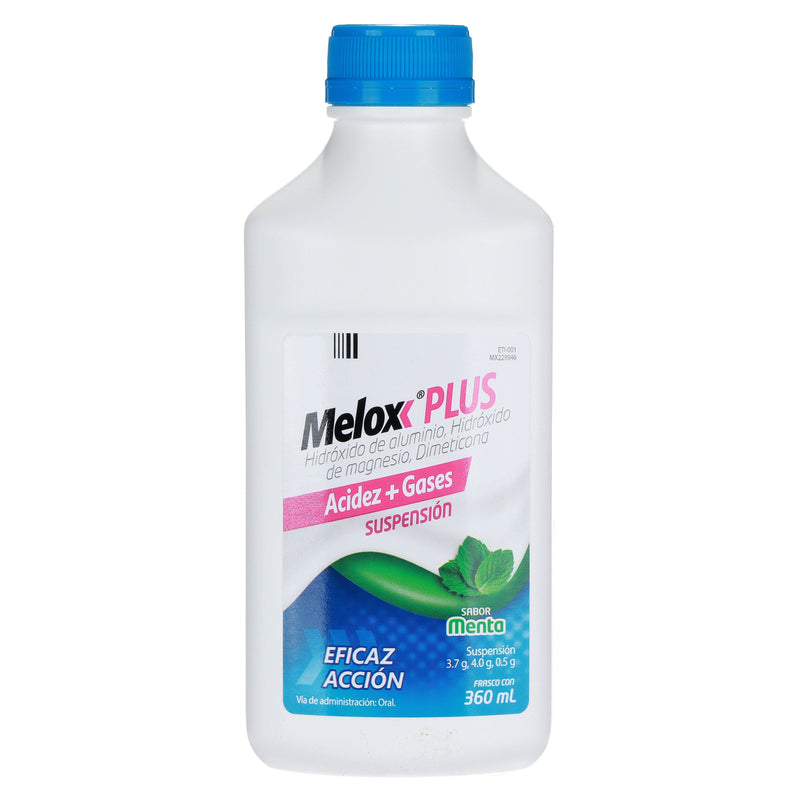 Melox Plus Suspensión 360Ml Menta (Aluminio/Magnesio/Dimeticona) - WeCare Pharma
